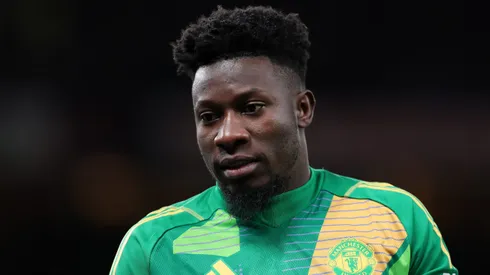 André Onana em jogo do Manchester United. Foto:Alex Livesey