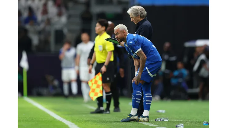 Jorge Jesus e Neymar no Al-Hilal (Photo by Yasser Bakhsh/Getty Images)