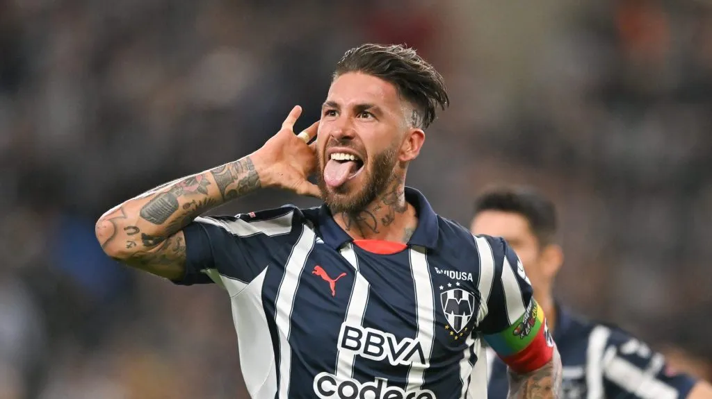 Sergio Ramos comemora gol pelo Monterrey. Foto: Azael Rodriguez/Getty Images