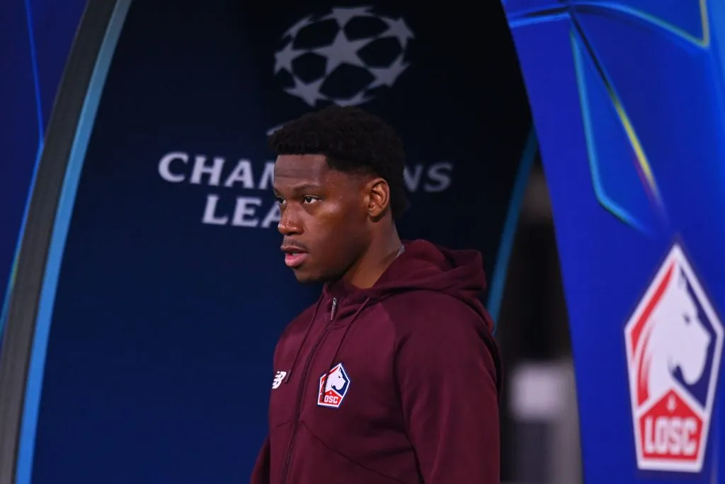 Jonathan David, em campo, pelo Lille, e alvo do Barcelona. Foto: Alessandro Sabattini/Getty images