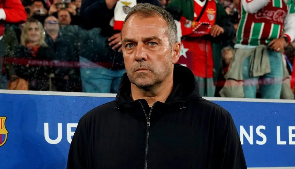 Hansi Flick em Benfica x Barcelona