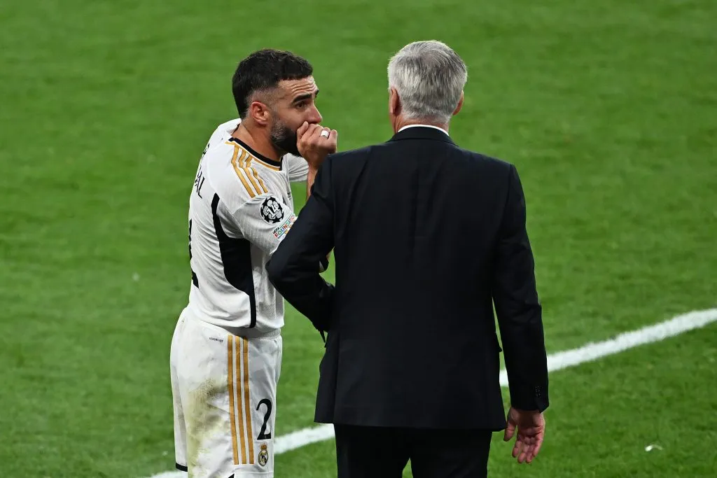 Carvajal e Ancelotti pelo Real Madrid 