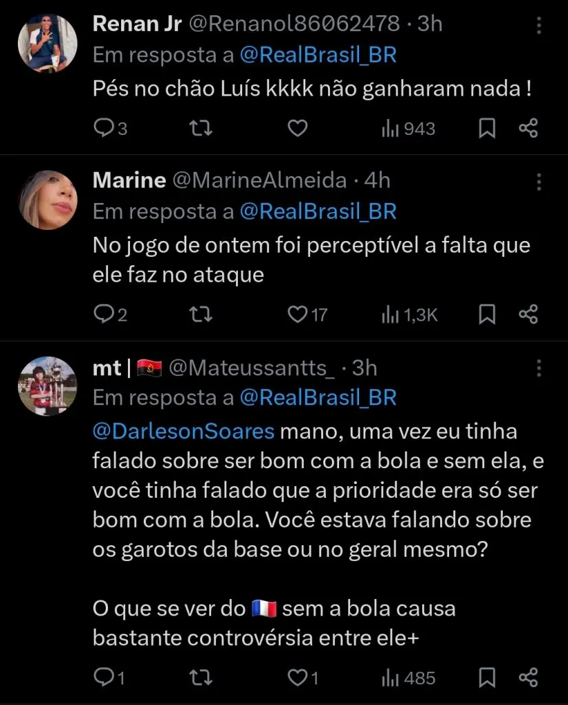 Repercussão via X