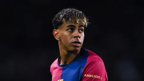 Lamine Yamal brilhou na vitória do Barcelona sobre o Benfica pela Liga dos Campeões. (Foto de David Ramos/Getty Images)