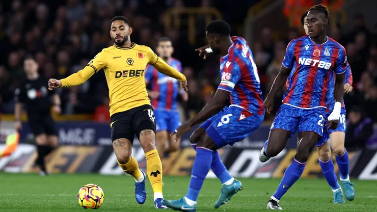 Marc Guéhi e Matheus cunha em jogo da Premier League. Foto: Naomi Baker
