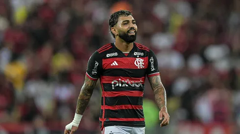 Gabigol jogador do Flamengo durante partida contra o Corinthians no estádio Maracanã