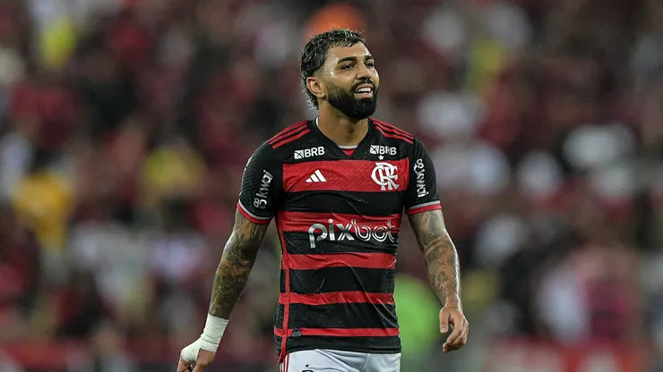 Gabigol jogador do Flamengo durante partida contra o Corinthians no estádio Maracanã