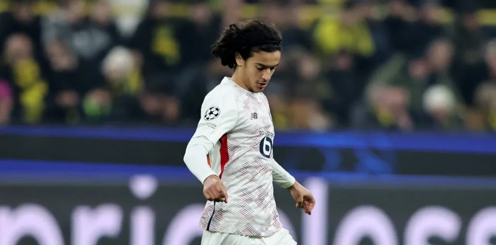 Ayyoub Bouaddi em campo pelo Lille (Christof Koepsel/Getty Images)