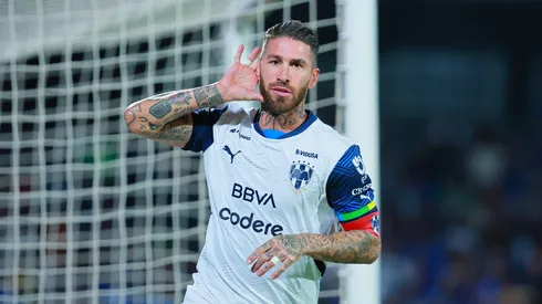 Sergio Ramos após marcar gol pelo Monterrey. Foto: Manuel Velasquez/Getty Images