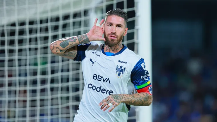 Sergio Ramos após marcar gol pelo Monterrey. Foto: Manuel Velasquez/Getty Images