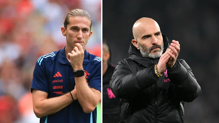 Enzo Maresca fala sobre confronto contra o Flamengo. Fotos: Buda Mendes e Patrik Lundin/Getty Imagens