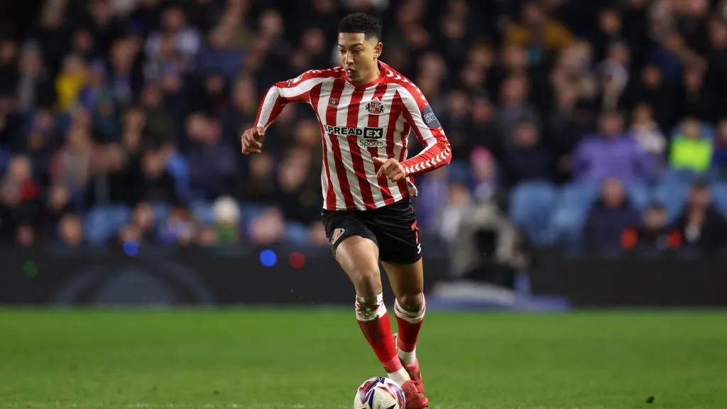 Jobe Bellingham em jogo do Sunderland. Foto: George Wood/Getty Images