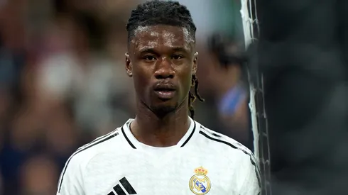 Camavinga em jogo do Real Madrid. Jogador está na mira do Newcastle. Foto: Angel Martinez/Getty Images