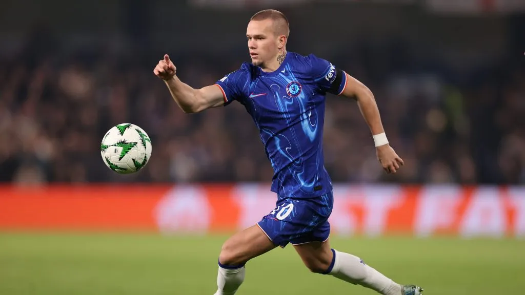 Mudryk em jogo do Chelsea. Foto: Ryan Pierse/Getty Images