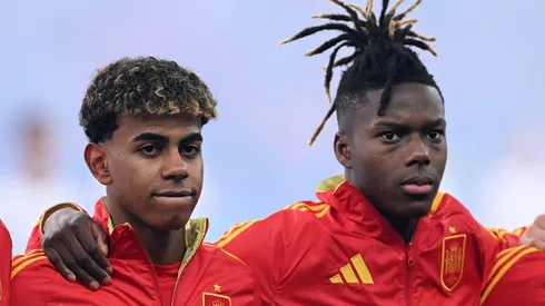 Lamine Yamal, do Barcelona e Nico Williams, do Athletic Bilbao. O último quer impôs condição para atuar com companheiro no clube catalão (Photo by Stu Forster/Getty Images)