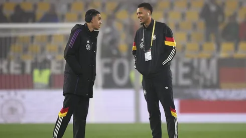 Nmecha e Musiala juntos na Seleção Alemã. Foto: Alex Grimm