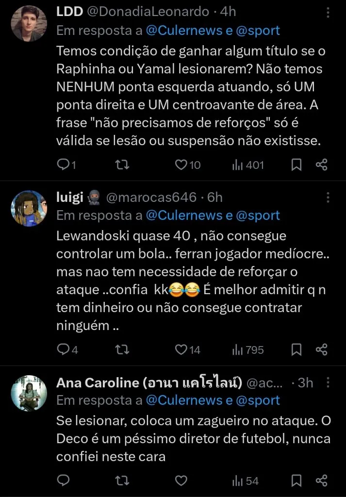 Repercussão via X