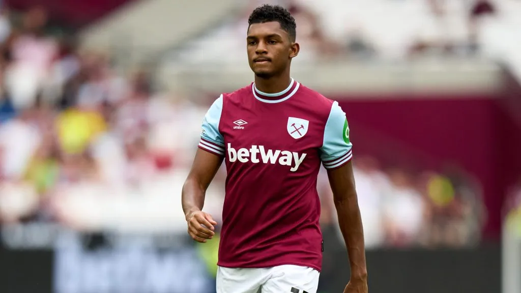 Luis Guilherme em jogo do West Ham. Foto: Angel Martinez/Getty Images