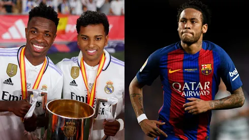 Foto Vini Jr e Rodrygo: Fran Santiago/Getty Images; e Foto Neymar: David Ramos/Getty Images