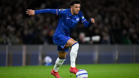 Jadon Sancho em campo pelo Chelsea. Jogador estava emprestado pelo Manchester United e é alvo da Juventus. Foto: Justin Setterfield/Getty Images