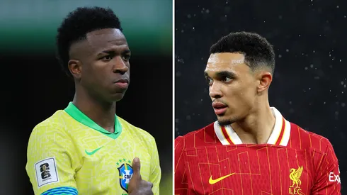 Arold ganhará mais que Vinicius Jr no Real Madrid. Fotos: Buda Mendes e Alex Pantling/Getty Imagens