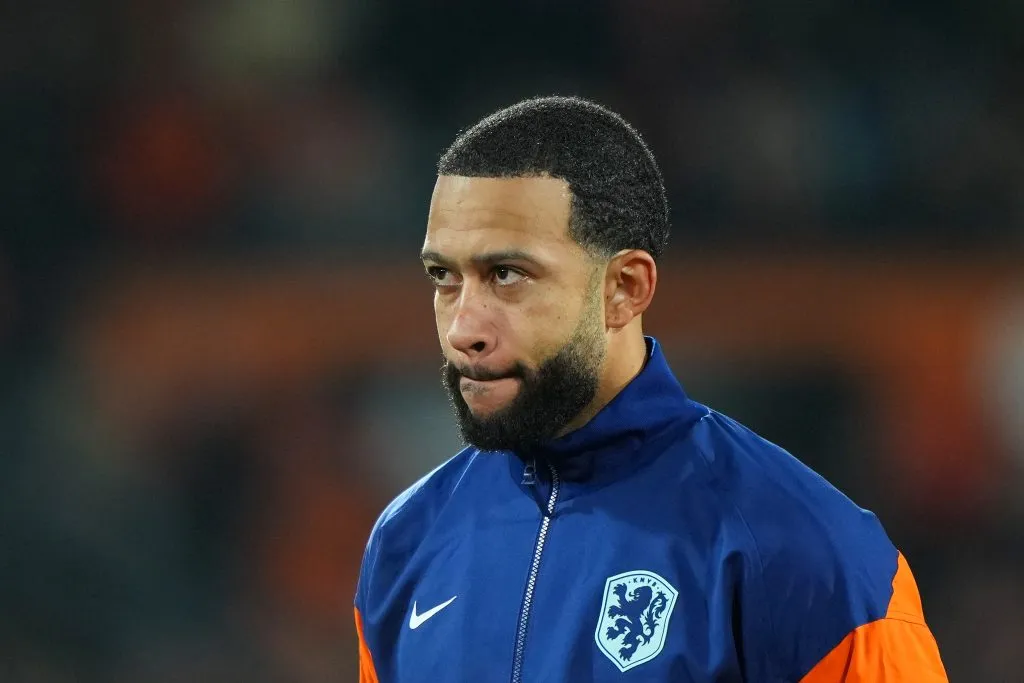 Memphis na partida diante da Espanha (Photo by Alex Bierens de Haan/Getty Images)