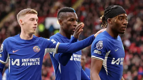 Jackson, Palmer e Noni Madueke pelo Chelsea (Photo by Jan Kruger/Getty Images)