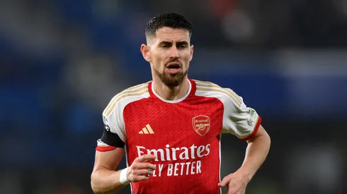 Jorginho, do Arsenal, durante partida contra o Chelsea, seu ex-clube