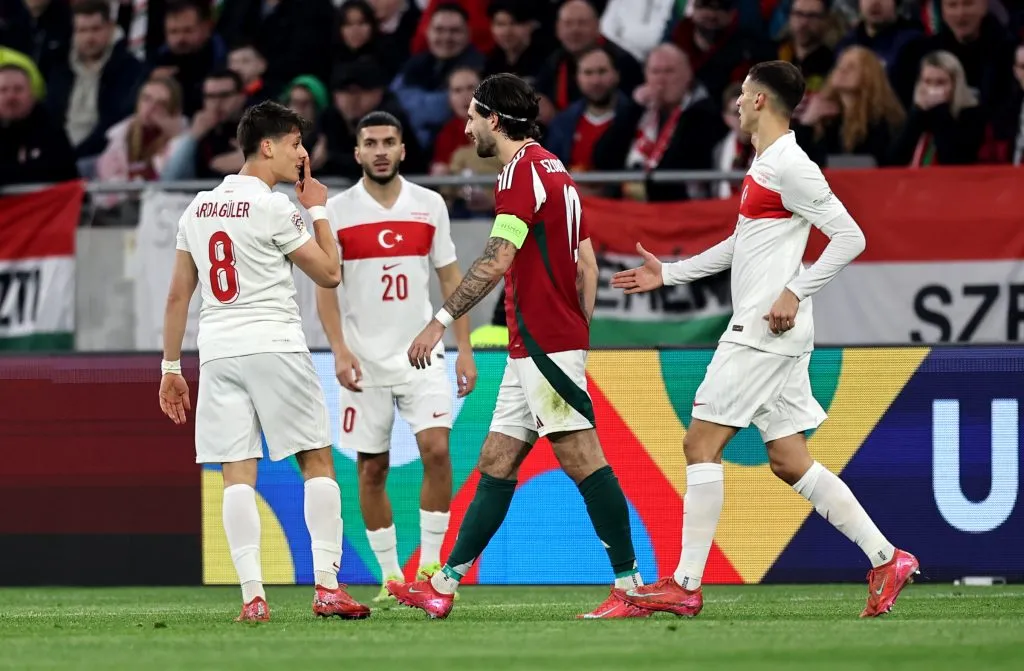 Szoboszlai vs Guler. (Photo by David Balogh/Getty Images)