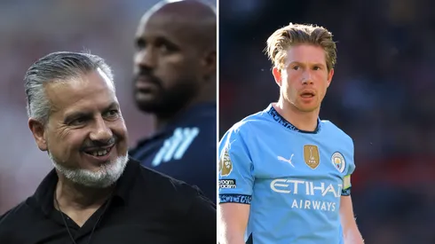 José Boto fala sobre De Bruyne no Flamengo. Fotos: Jorge Rodrigues AGIF/Carl Recine Getty Imagens.