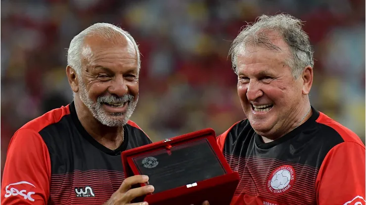 Júnior e Zico juntos no Maracanã