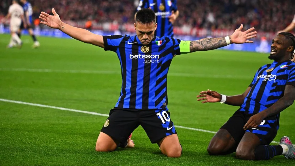 Lautaro Martínez comemora pela Inter (Photo by Alex Grimm/Getty Images)