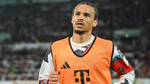 Leroy Sané no aquecimento durante partida do Bayern de Munique. Foto: Sebastian Widmann