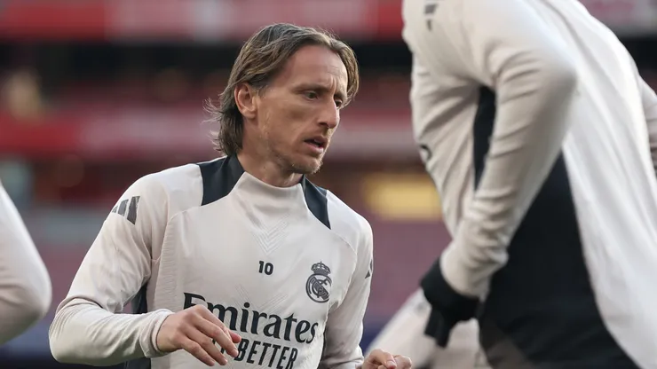 Luka Modric no aquecimento de partida do Real Madrid