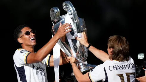 Bellingham e Modric, pelo Real Madrid na Champions League. Foto: Angel Martinez/Getty Images
