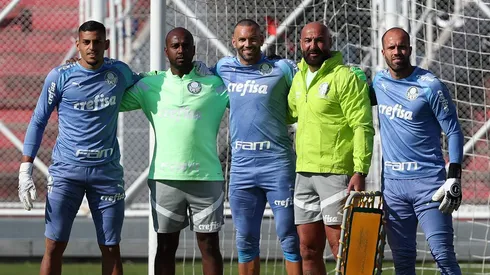Goleiros do Palmeiras na Academia de Futebol. Foto: Cesar Greco/SEP