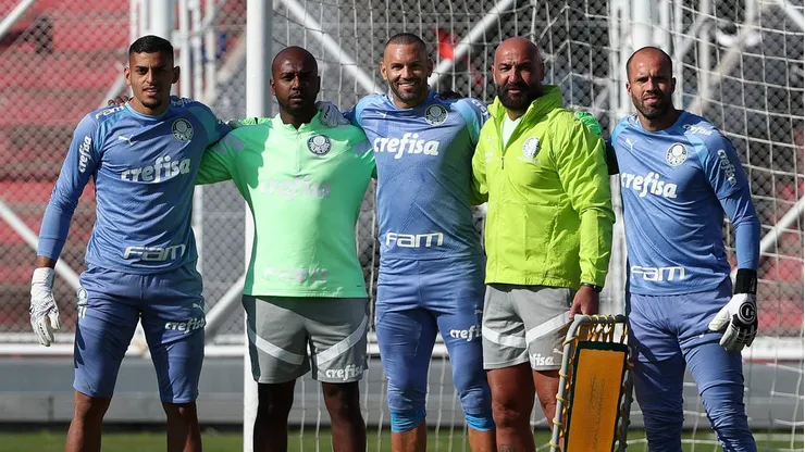 Goleiros do Palmeiras na Academia de Futebol. Foto: Cesar Greco/SEP