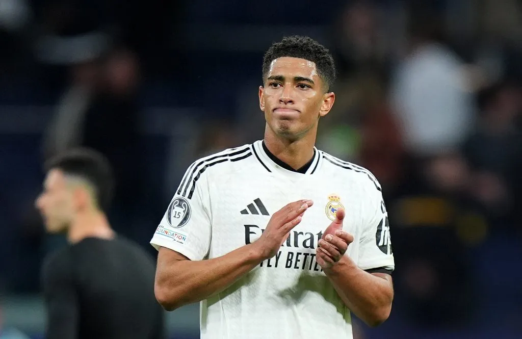 Bellingham na partida diante do Arsenal (Photo by Angel Martinez/Getty Images)