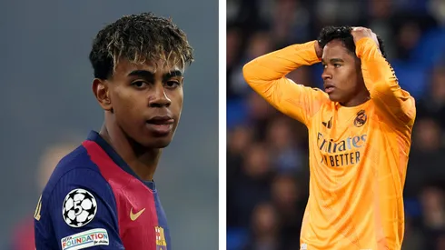 Lamine Yamal e Endrick pensam diferente. Foto Esq.: Dean Mouhtaropoulos/Getty Images e Foto Dir.: Manuel Serrano Arce/Getty Images