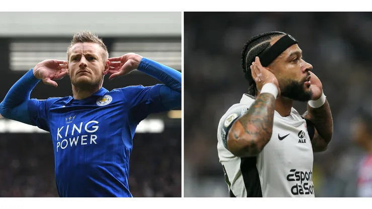 Memphis Depay (Photo by Ricardo Moreira/Getty Images) e Jamie Vardy (Photo by Shaun Botterill/Getty Images)