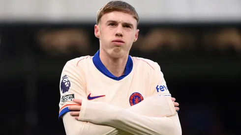 Cole Palmer fazendo a sua tradicional comemoração. Foto: Justin Setterfield/Getty Images
