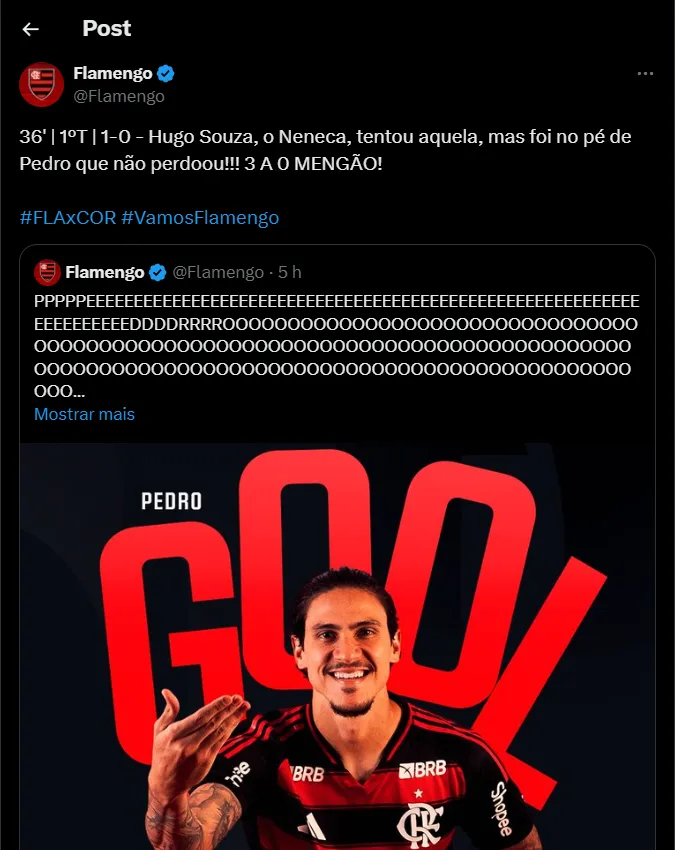 Flamengo dá provocada em Hugo Souza