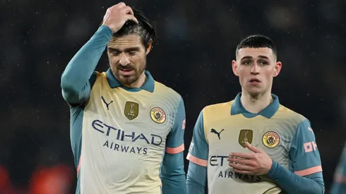 Jack Grealish e Phil Foden juntos em jogo do Manchester City. Foto: Mike Hewitt