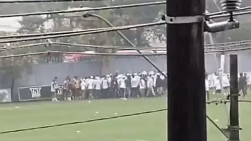 Invasão ao CT Rei Pelé na tarde desta segunda-feira. Foto: Reprodução