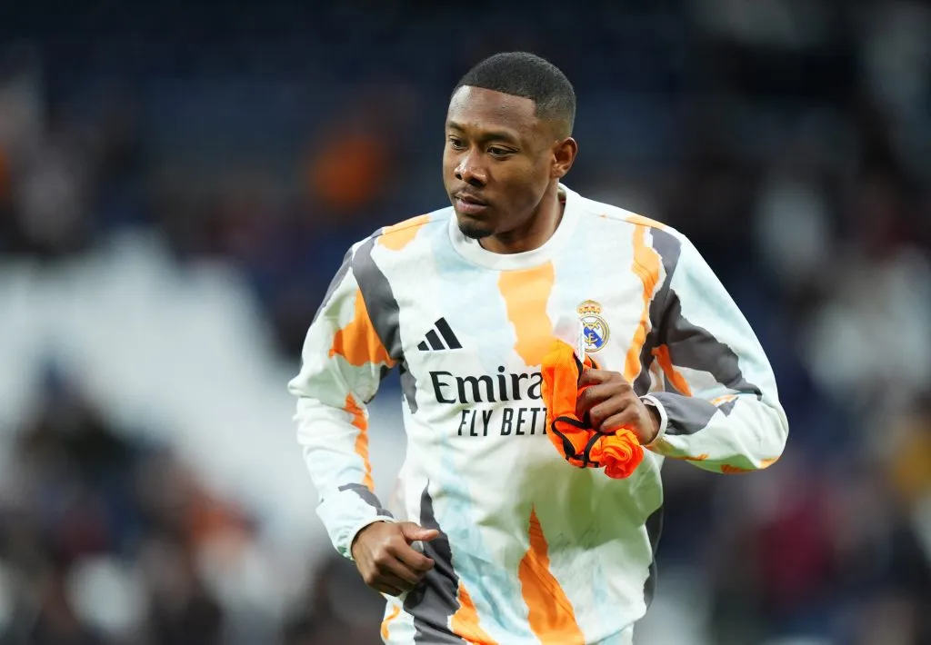 David Alaba em aquecimento pelo Real Madrid (Photo by Angel Martinez/Getty Images)