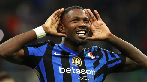 Marcus Thuram, da Inter de Milão, que disse que LAmine Yamal, do Barcelona, não é o melhor jogador do mundo (Photo by Marco Luzzani/Getty Images)