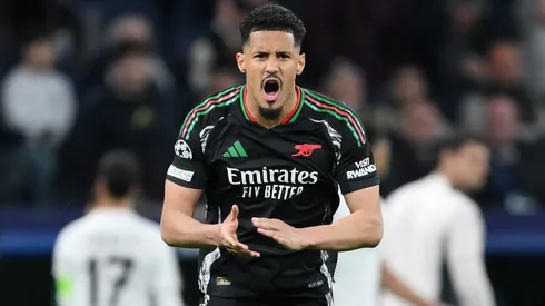 Saliba em jogo do Arsenal contra o Real Madrid. Foto: David Ramos