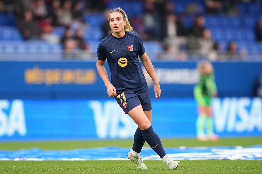 Alexia Putellas antes de partida do Barcelona (Photo by Alex Caparros/Getty Images)