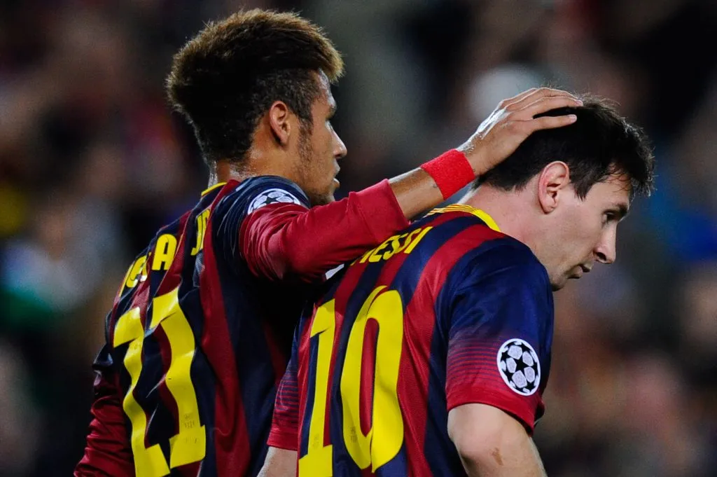 Neymar e Messi juntos em tempos de Barcelona (Photo by David Ramos/Getty Images)