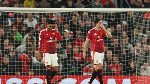 Harry Maguire e Casemiro pelo Manchester United